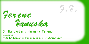 ferenc hanuska business card